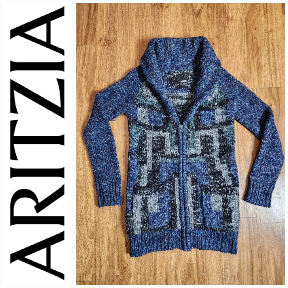 Aritzia Wilfred Free Knitted Wool Alpaca Blend Shawl Neck Cardigan Size XXS